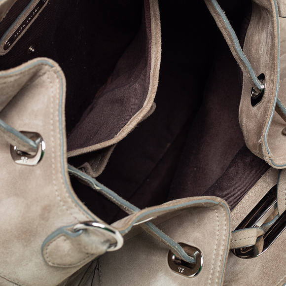 RALPH LAUREN Grey Suede Drawstring Tote - Picture 8 of 9